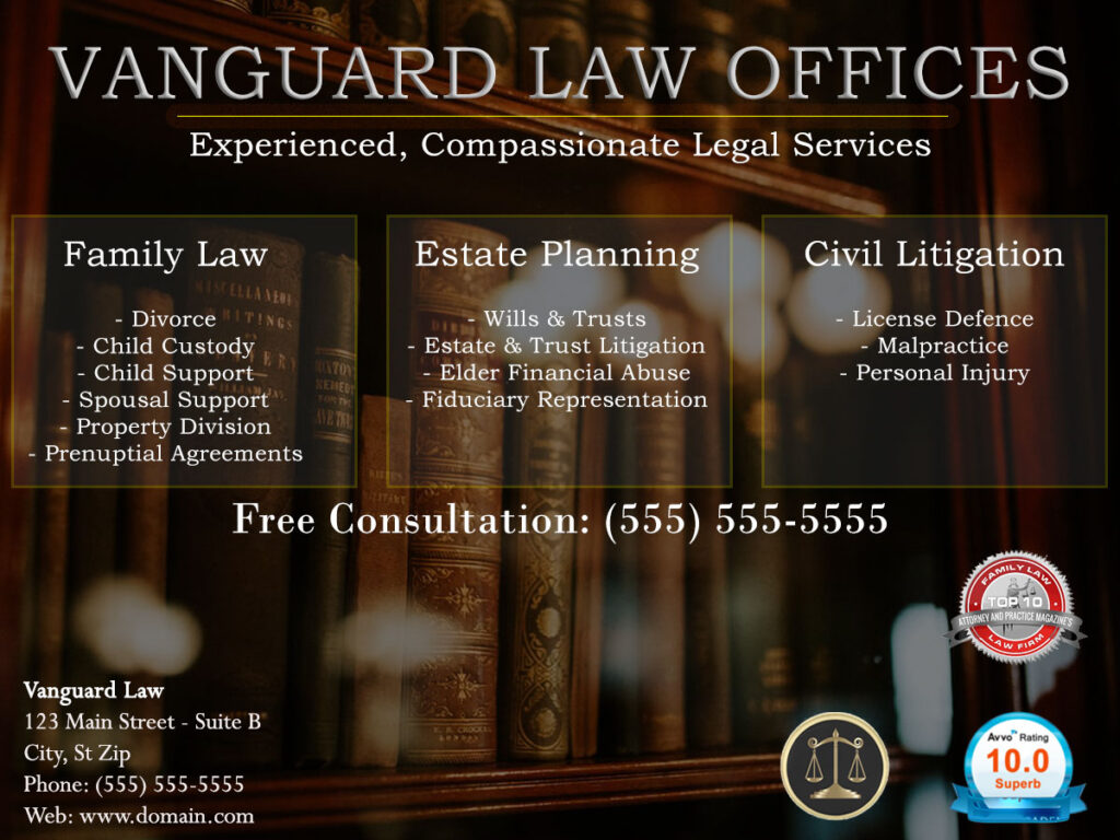 Legal and law offices ad design template