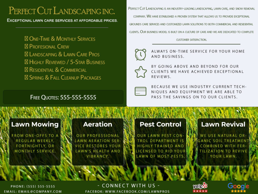 Lawn care and landscapping ad design template