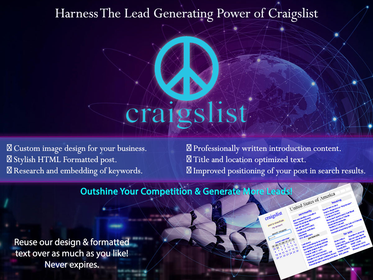 Craigslist post creation template advertisement