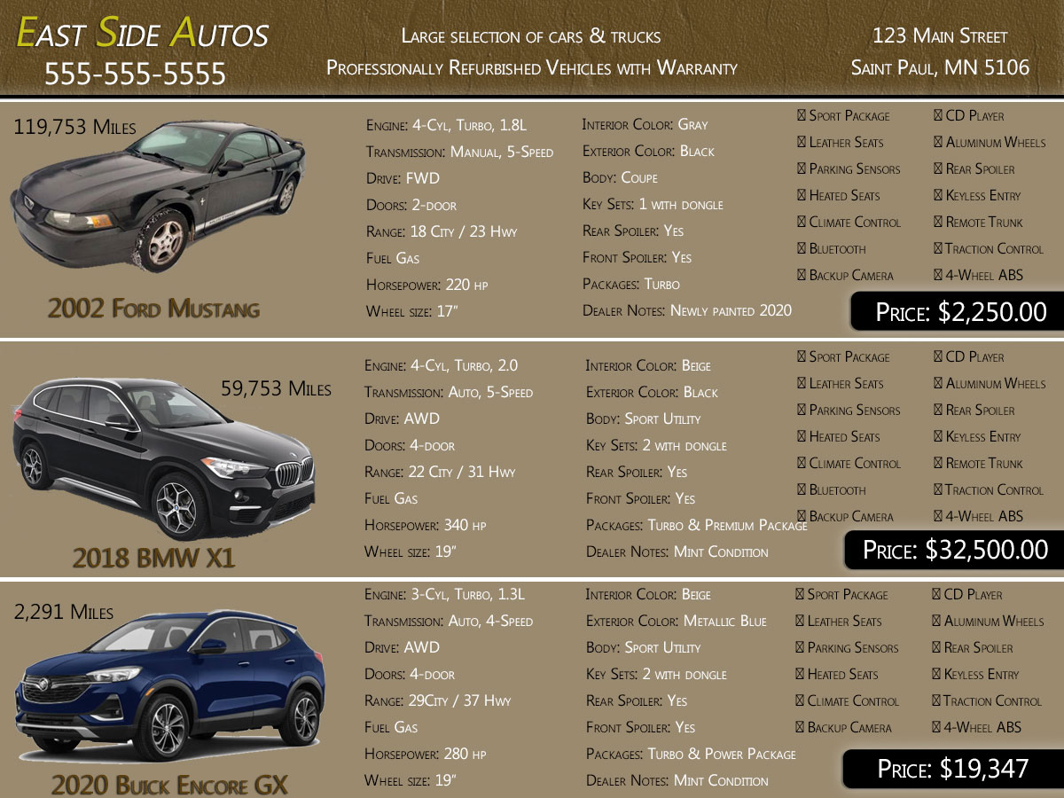Auto sales ad design template