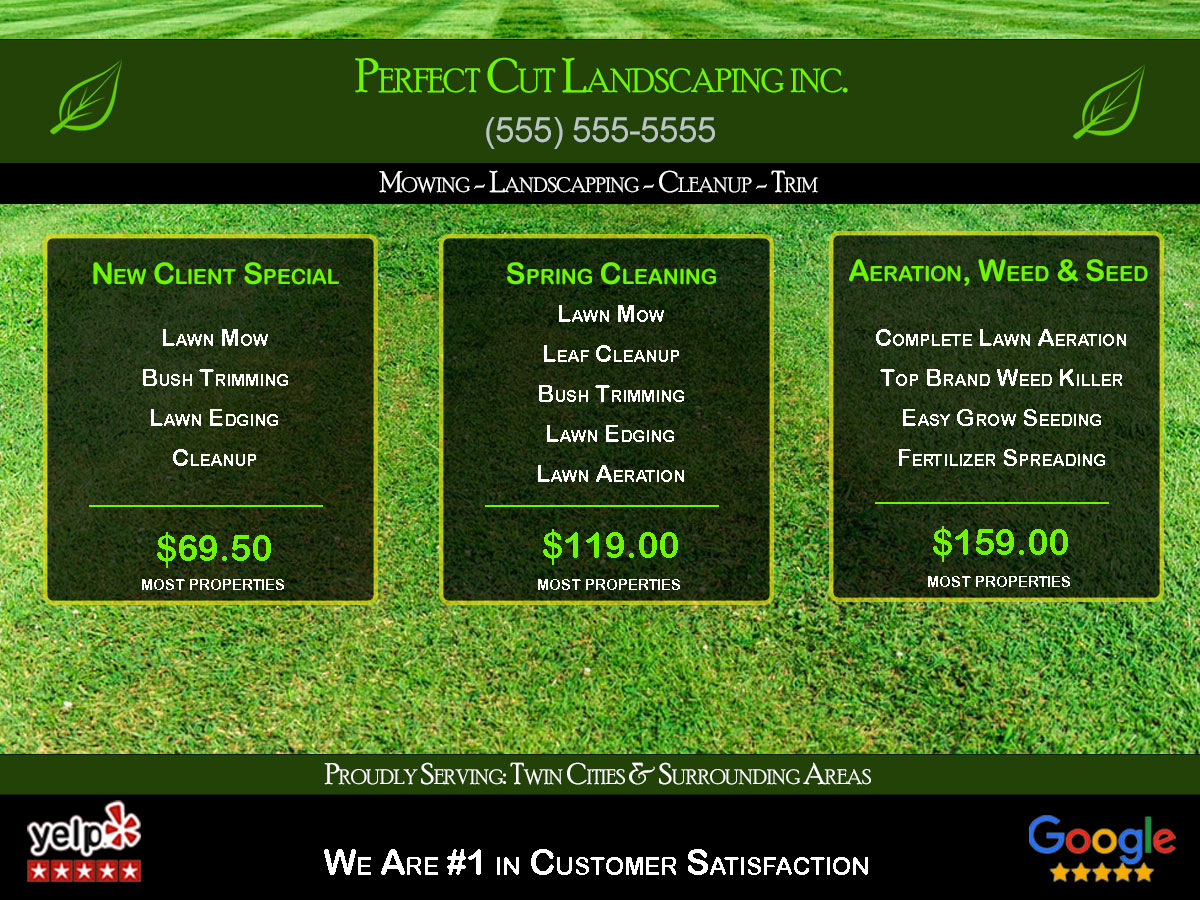 Lawn care ad design template