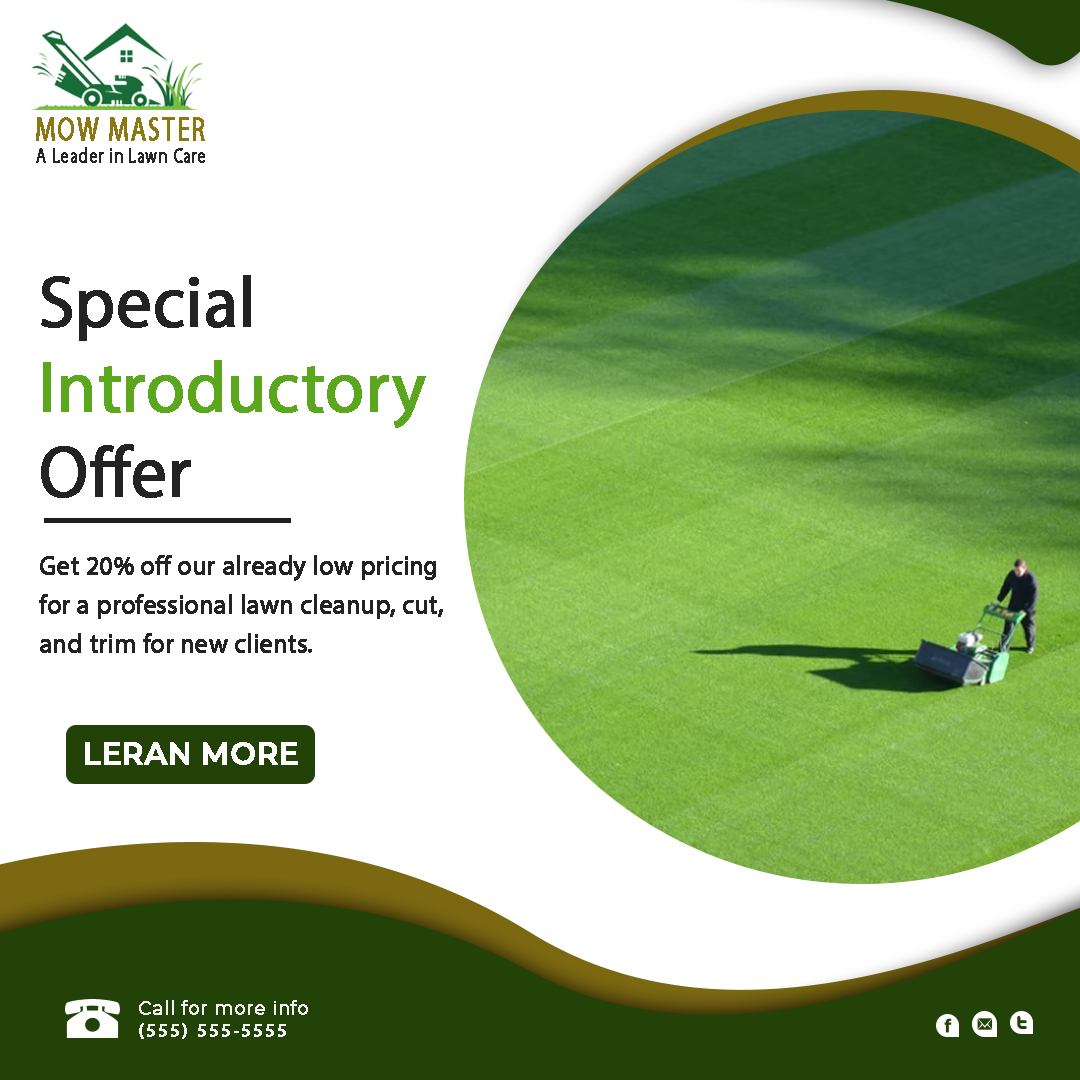 Lawn care ad design template